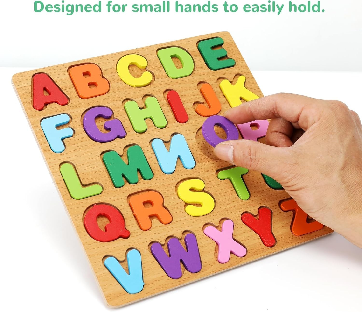Wooden Alphabet & Numbers Shapes Puzzle Set Educational Board for Toddlers Kids