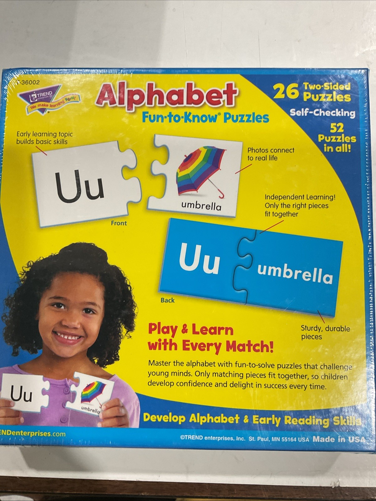 TREND Uppercase & Lowercase Alphabet Fun-to-Know Puzzles 52 Pc