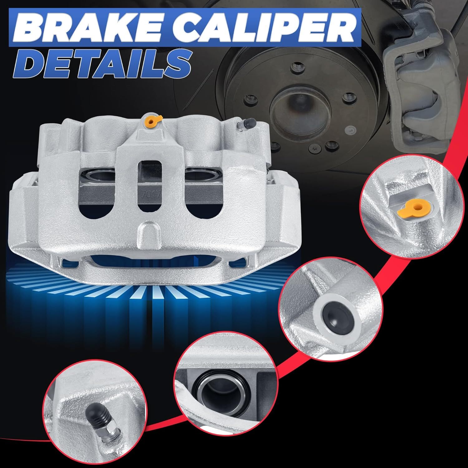 Pair Rear Disc Brake Calipers Assembly w/Bracket Compatible with 2011-2019