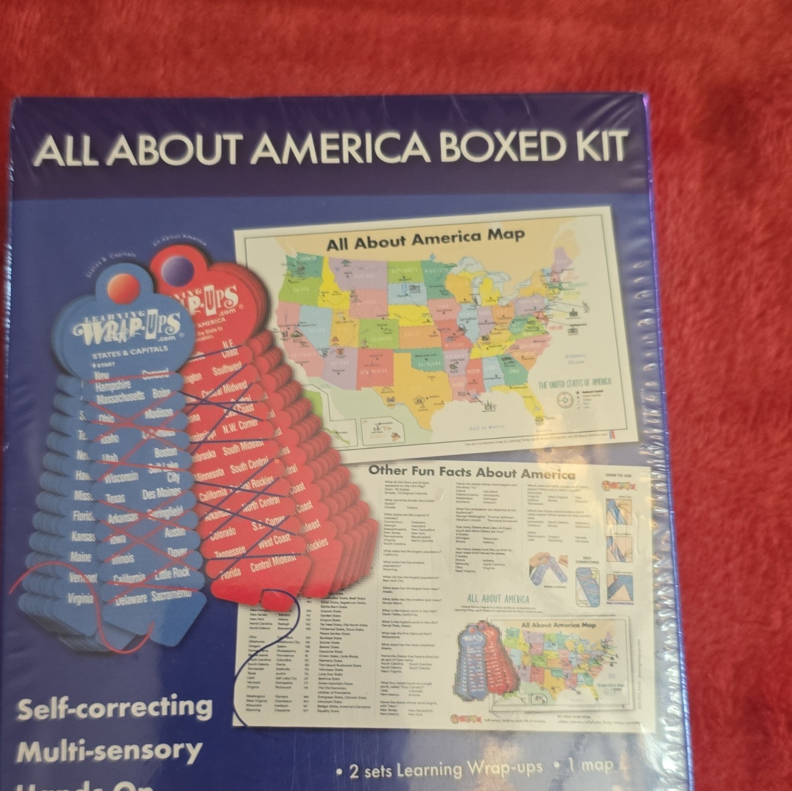 All About America States & Capitals Learning Wrap-Ups Boxed Kit w/ Map
