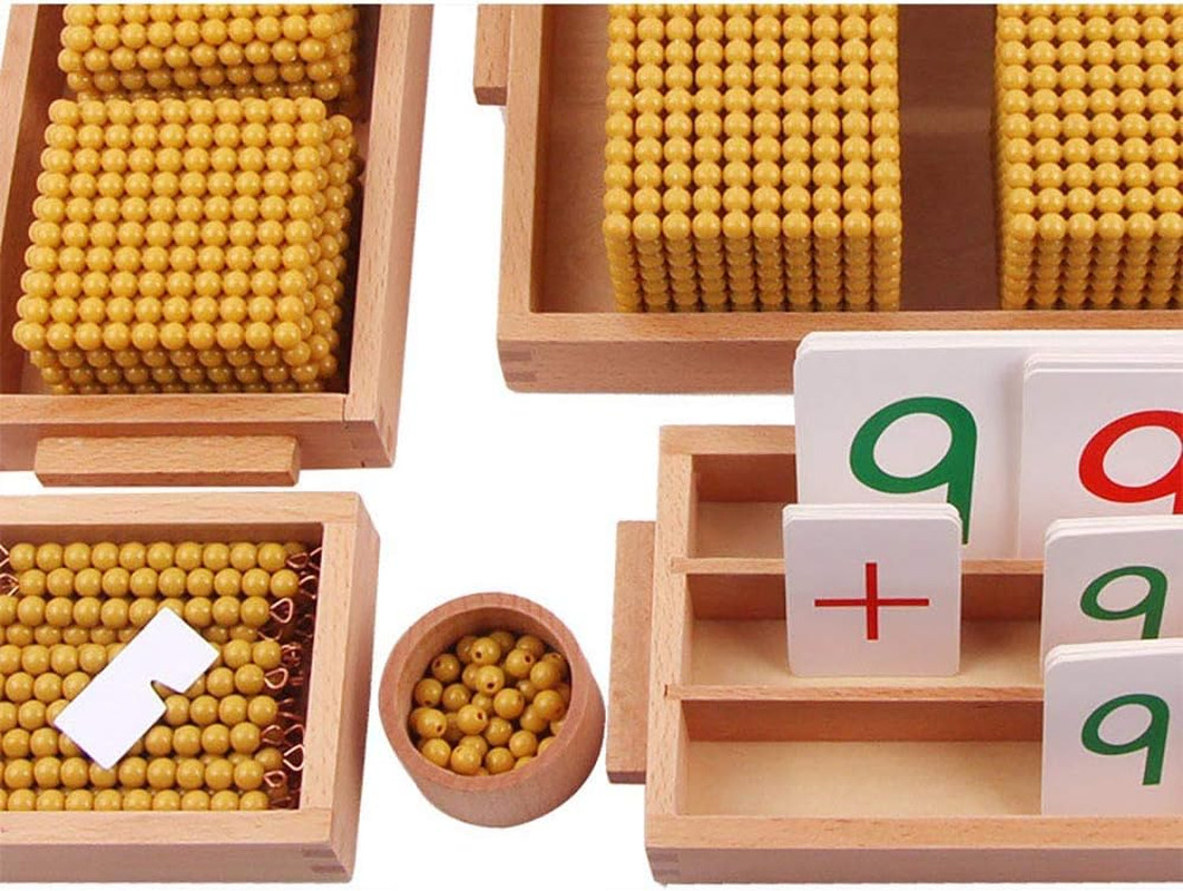Montessori Golden Beads Materials Decimal System Bank Game Montessori Math Toys