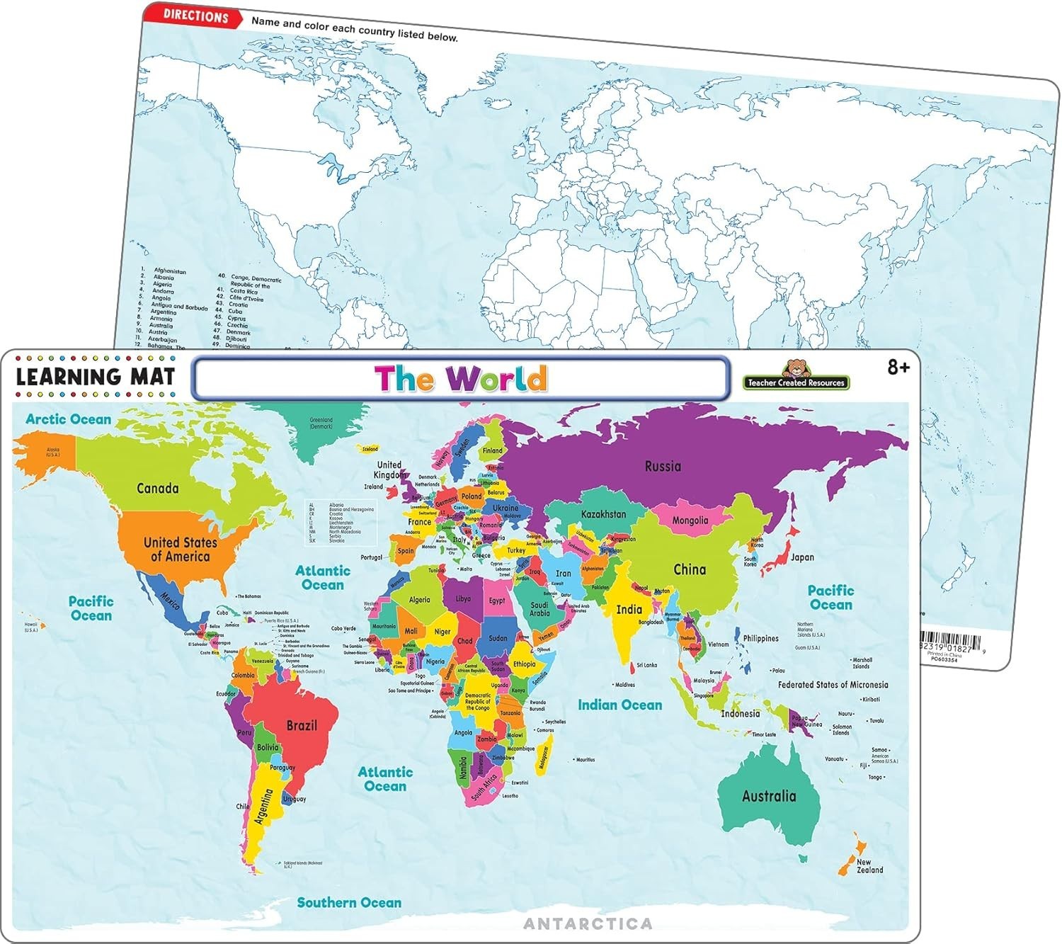 BPA Free Bilingual World Map Learning Mat – Engage & Educate Your Child