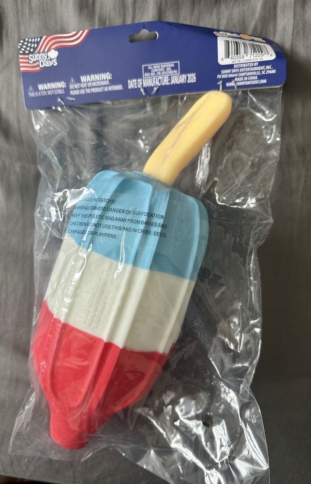 SUNNY DAYS JUMBO SQUISHY ROCKET POP! Popsicle Squishy! RED WHITE & BLUE! 🔴⚪️🔵