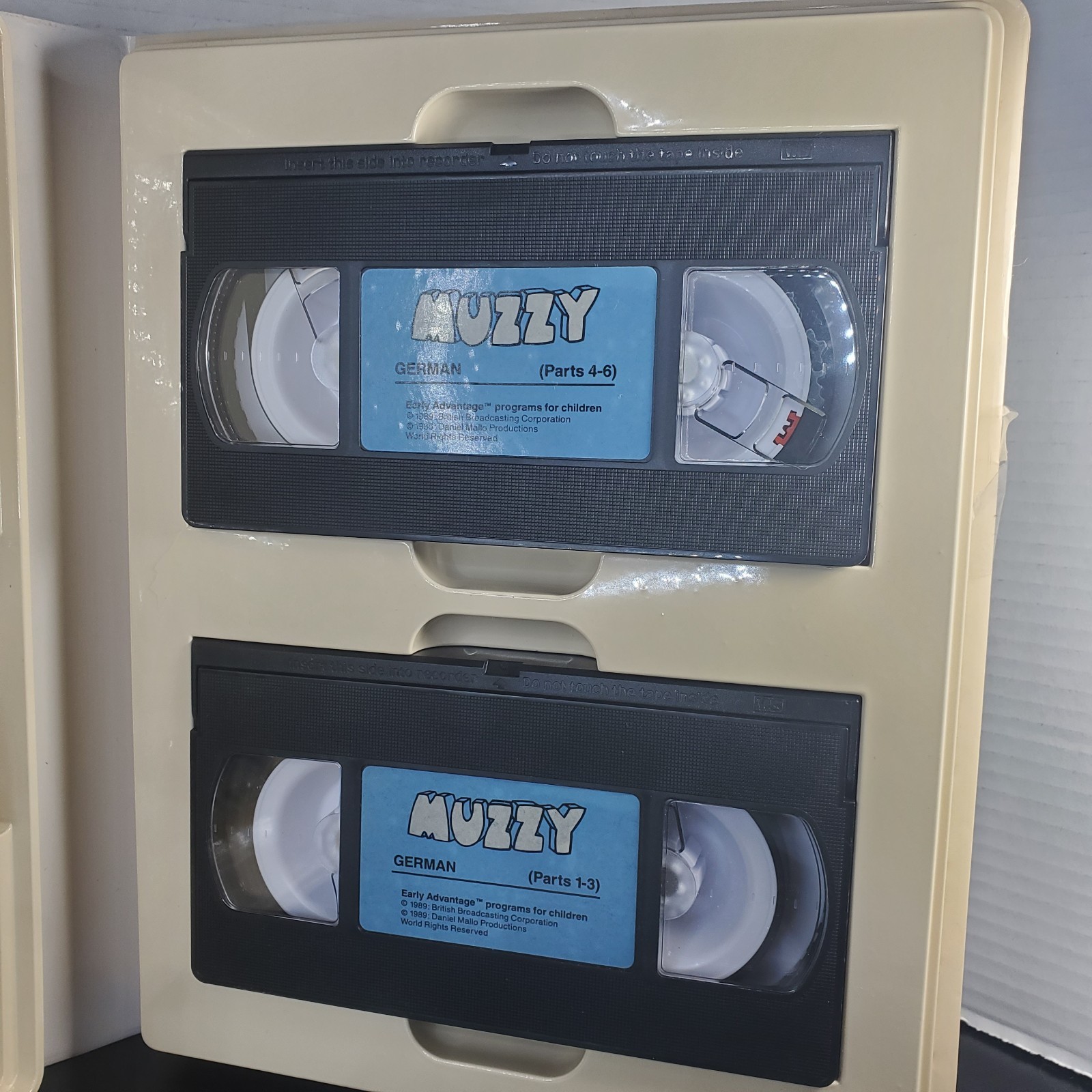 Muzzy I and II Video German Early Advantage BBC Language Courses 1990 VHS