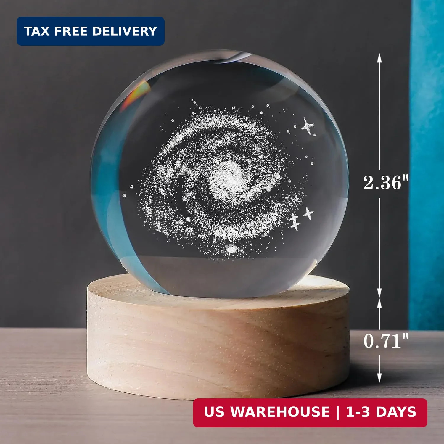 3D Galaxy 60mm Crystal Ball Astronomy Universe Gifts 3D Galaxy Crystal Globe Sci