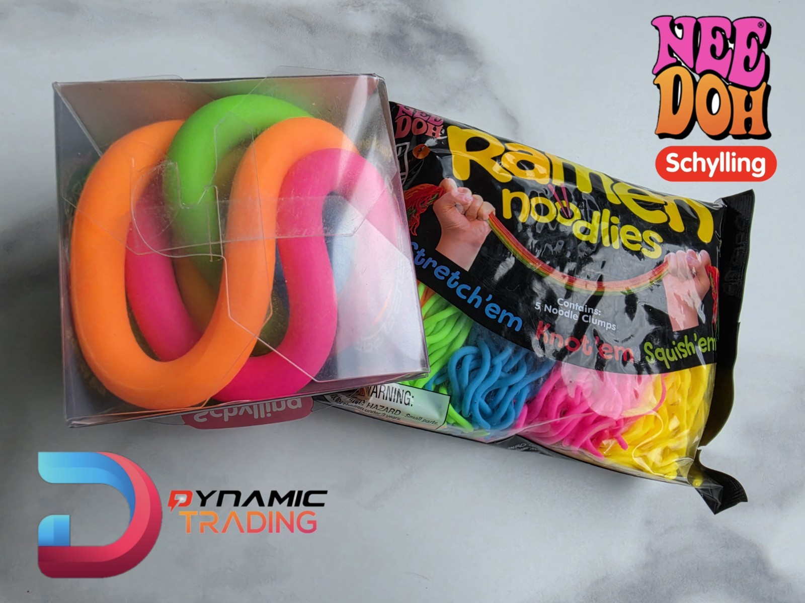 NeeDoh Ramen Noodlies Bundle Set Nee Doh Sensory Fidget Squishy Noodles Toy NEW
