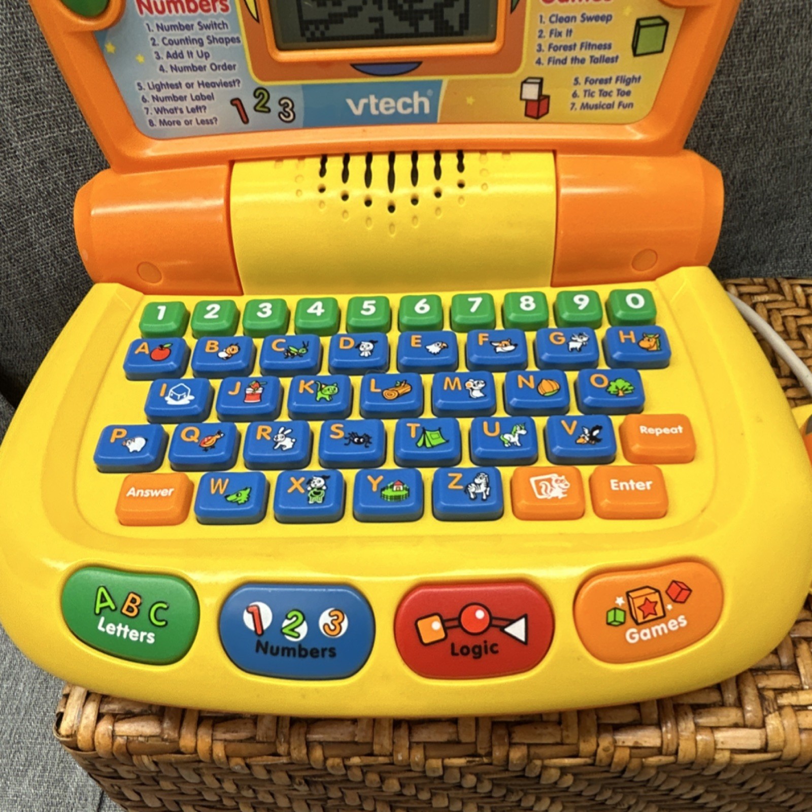 VTech Tote ‘n Go Laptop Electronic Learning Toy Orange Yellow 4-7 Years Tested