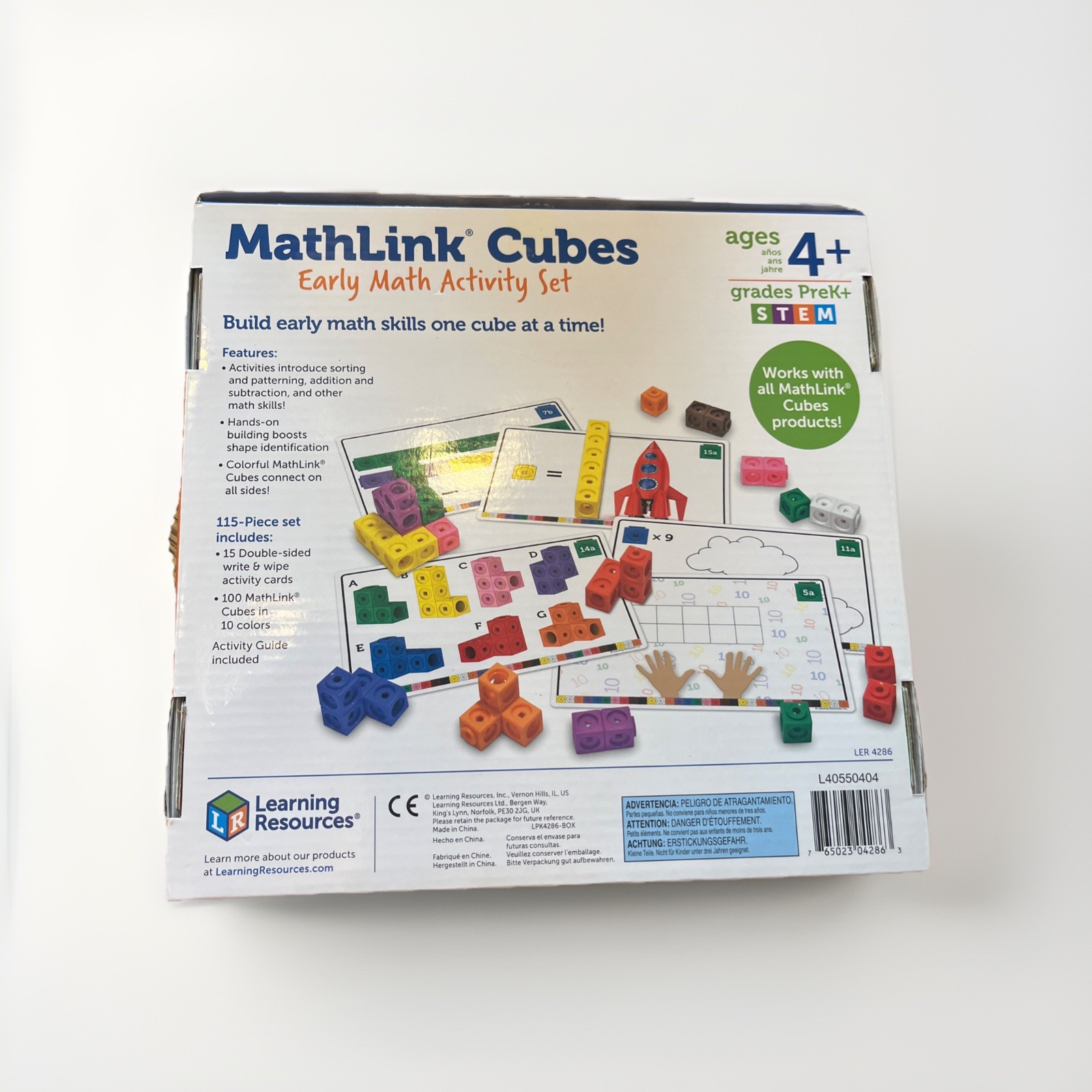 Learning Resources MathLink Cubes Early Math Activity Set – 115 Pieces