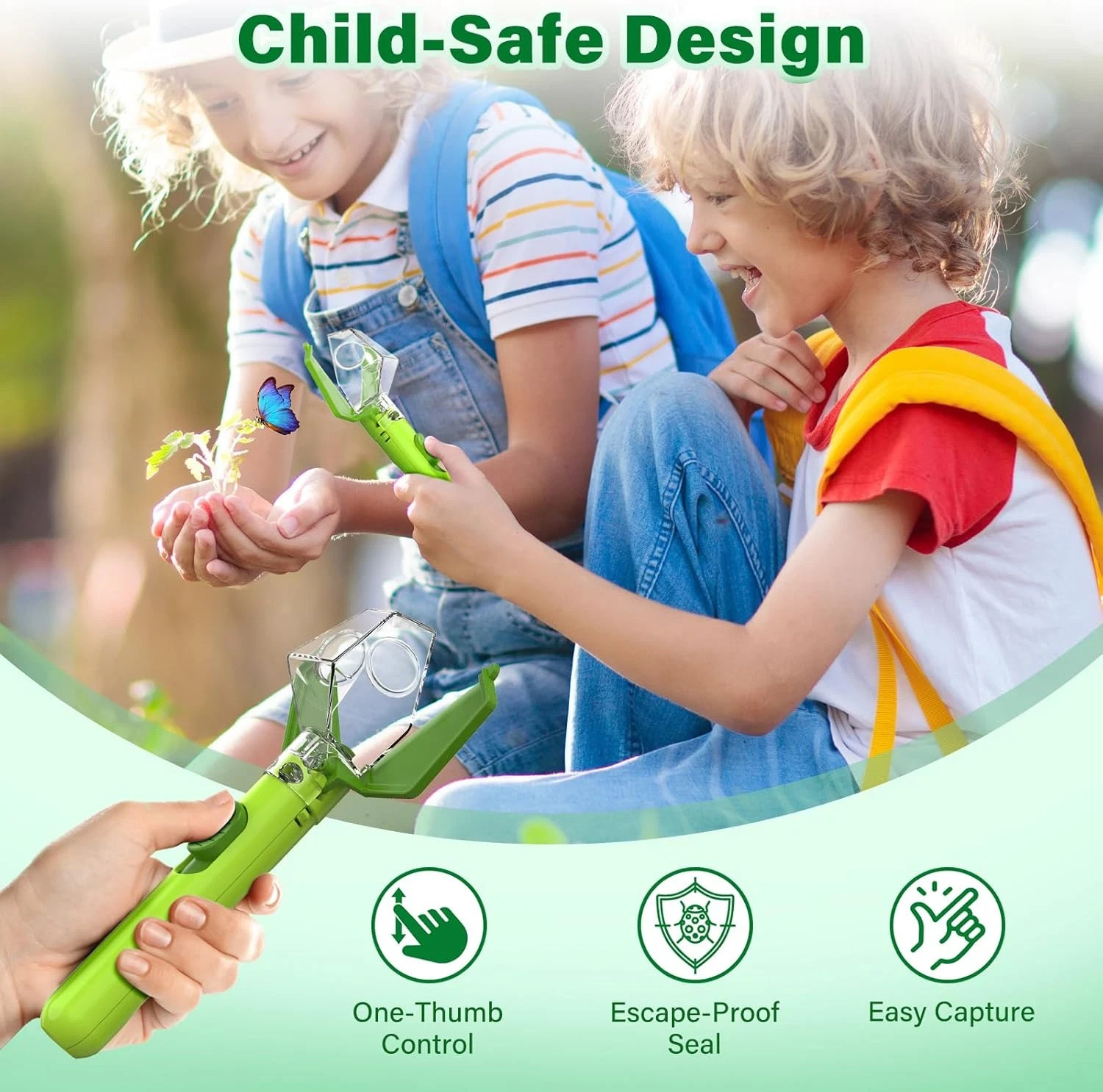 Bug Catcher for Kids, Insect Trap Kit with 6X Magnifier Glass – STEM Educational
