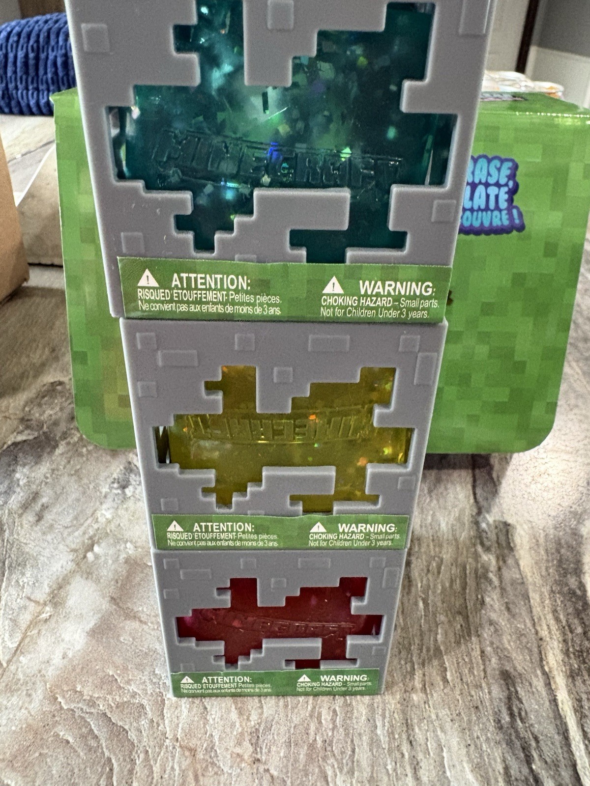 Lot of 3 Minecraft Jelly Cubes New
