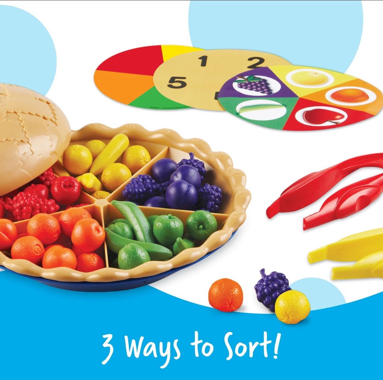 Learning Resources Super Sorting Pie, Fine Motor Toy, Play Food, Ages 3 and Up