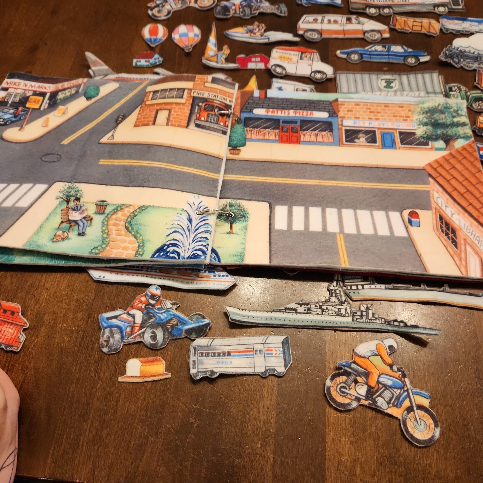 The Story Teller Felt Flannel Board Quiet Book Farm Transportation Planes Trains