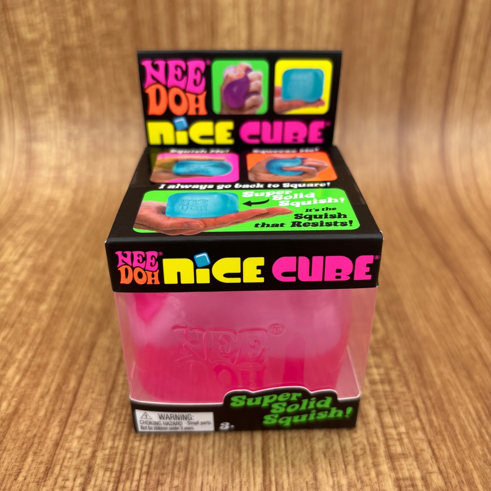 Schylling NeeDoh Nice Cube Unisex OS Pink Super Solid Squish Fidget Toy NEW