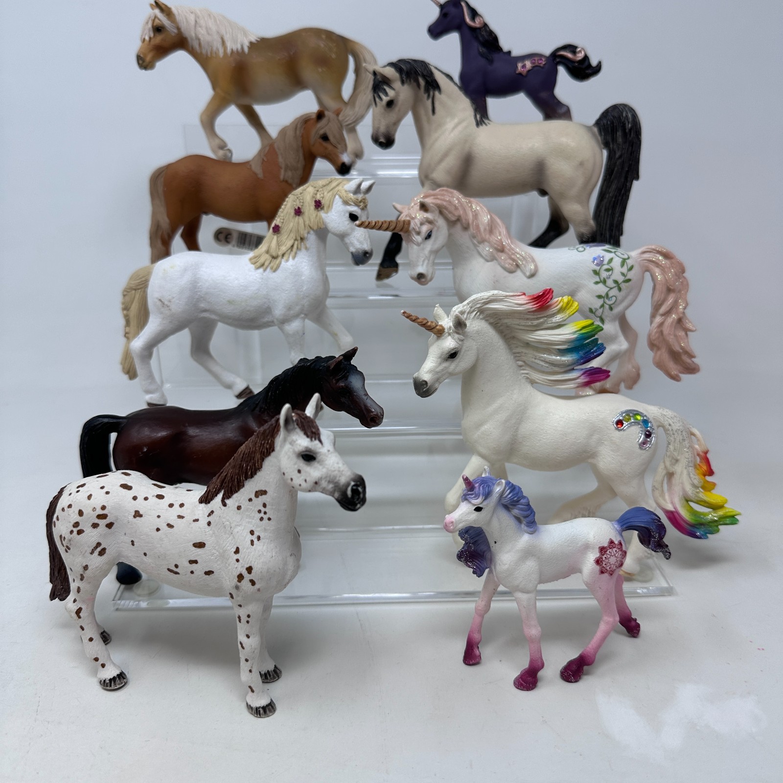 Schleich Horse Figures Lot Unicorn Foal Mare Stallion Pony Figurines Set of 10