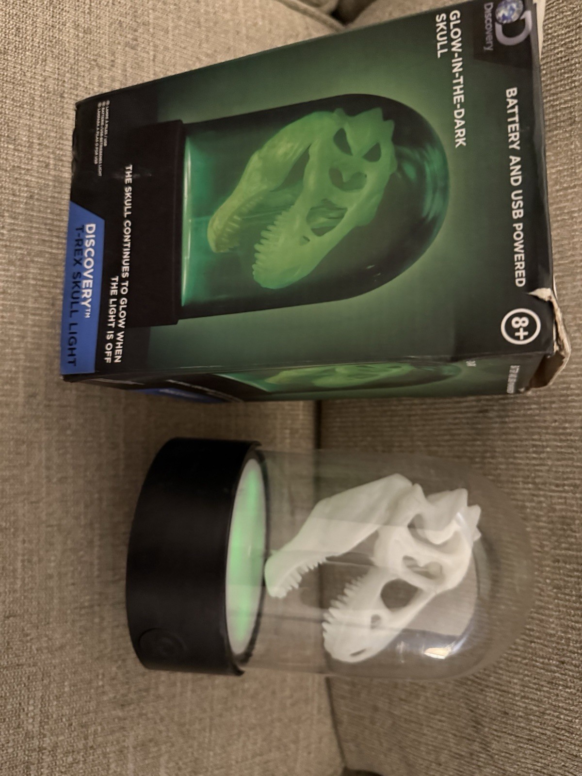 Discovery Channel Glow in the dark T-Rex skull Toys Night Light Dinosaur Dino