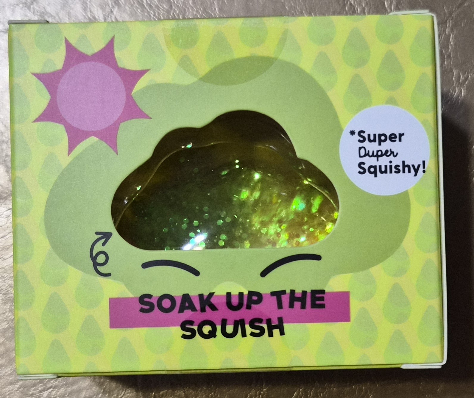 J’ADORE YELLOW GLITTER CLOUD SUPER DUPER SQUISHY TOY 2.5 INCHES NIB