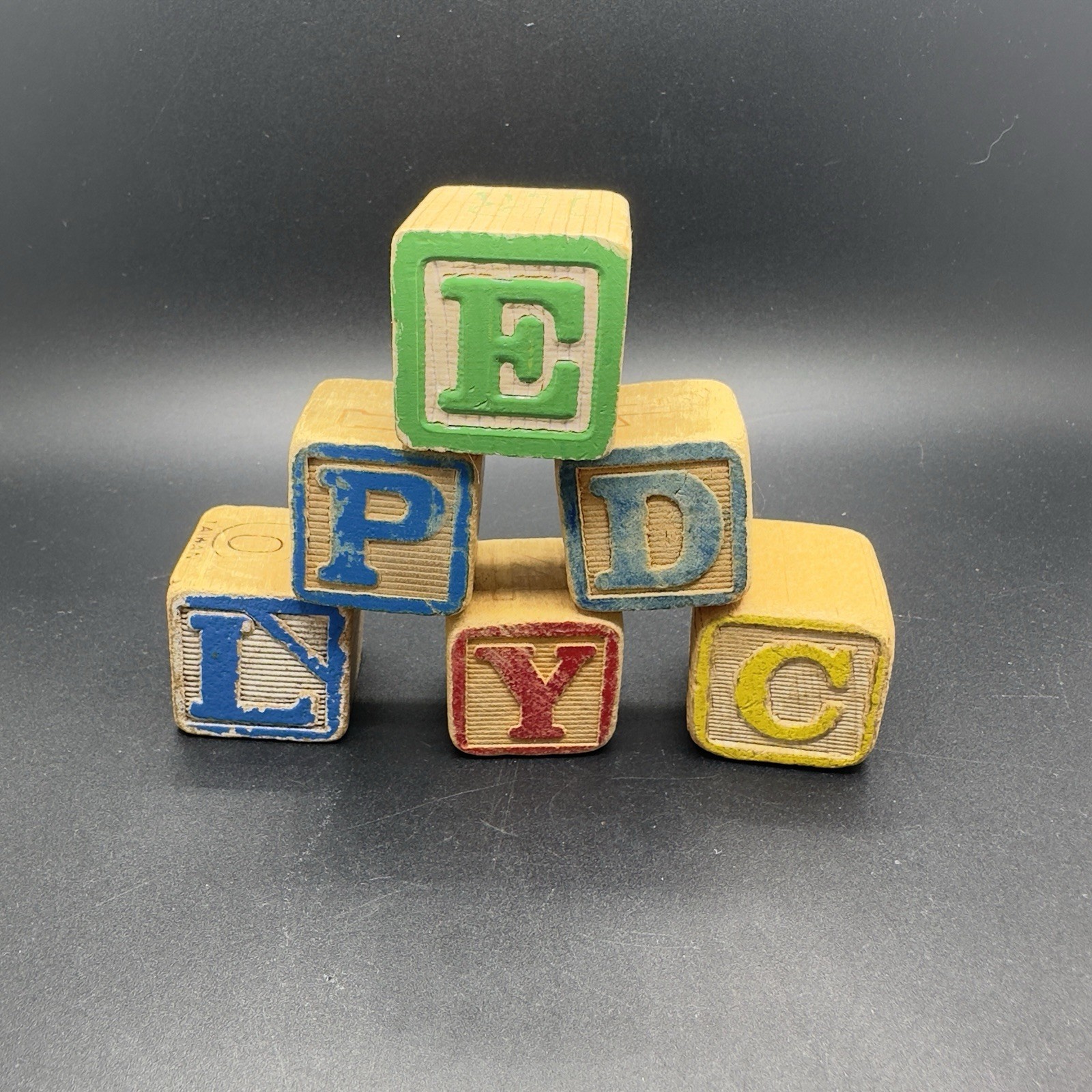 Vintage Wooden Alphabet And Numbers Blocks For Kids 6 Total Toys Wood