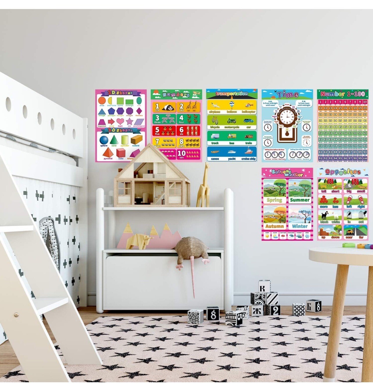 15 Pack Educational Preschool Posters for Toddlers & Kids -17“x12” Classroom