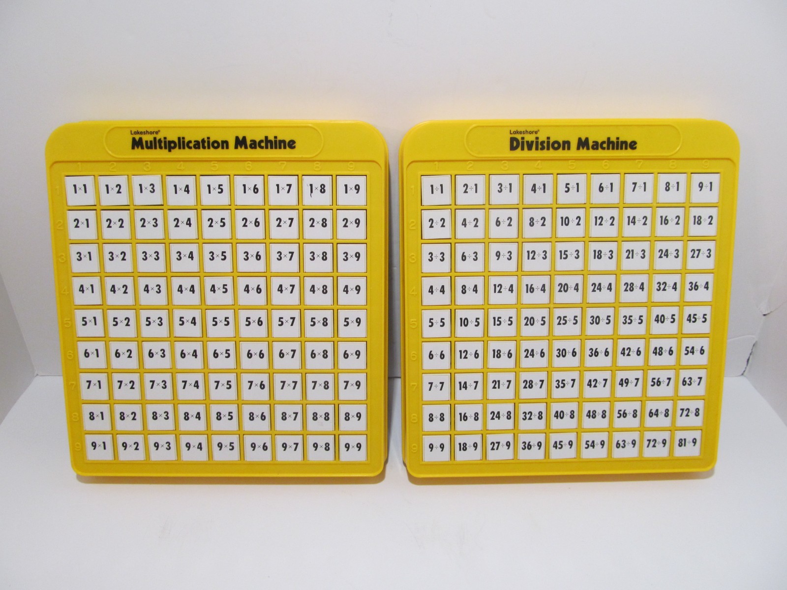 Vintage Lakeshore Multiplication and Division Push Up Button Answer Machines