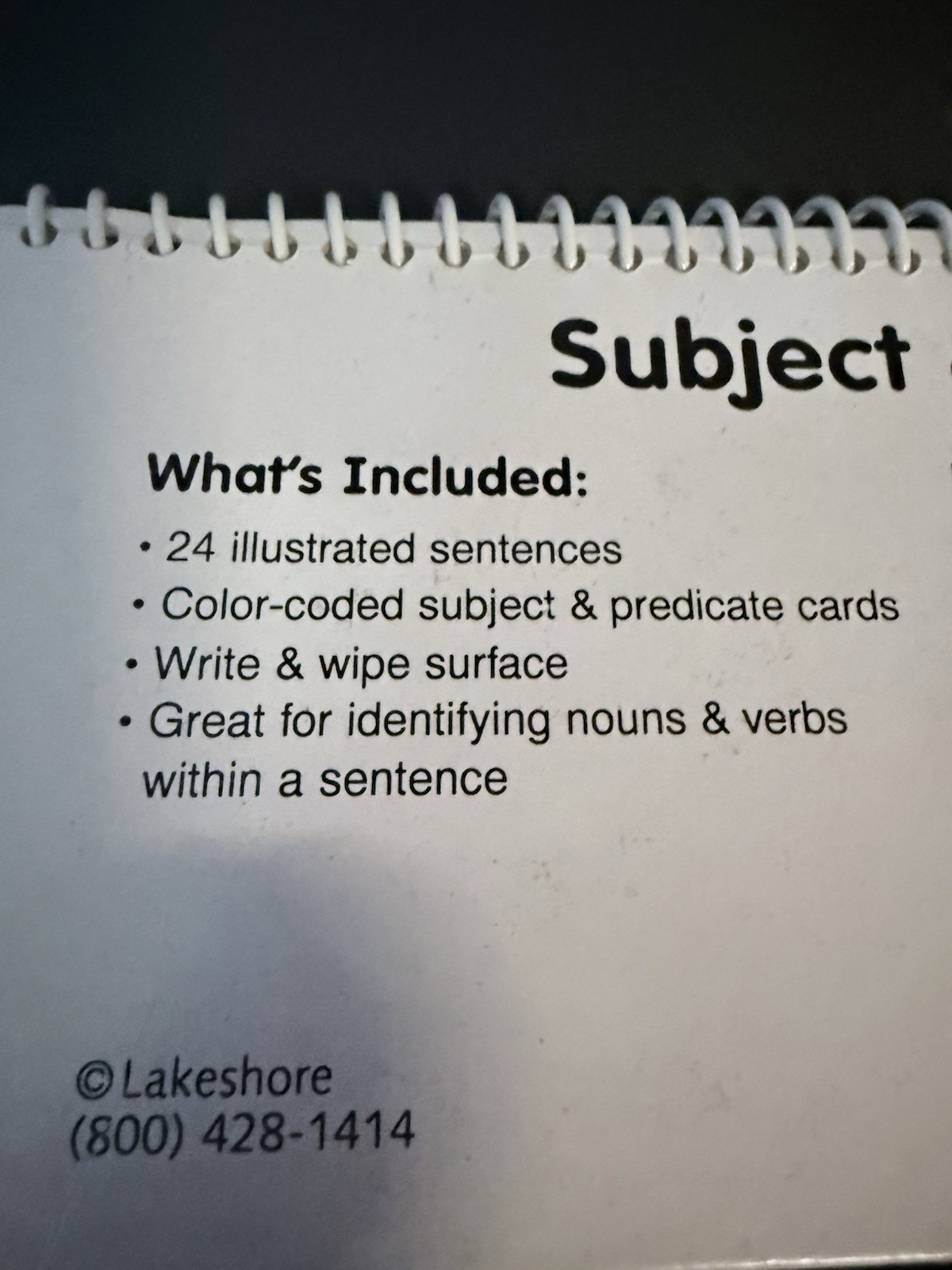 Lakeshore Subject & Predicate Flip Book Write & Wipe Learning System