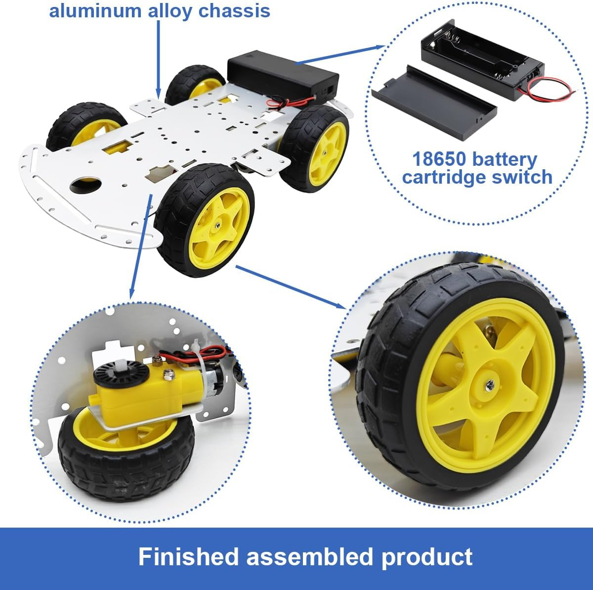DIY Robot Smart Car Metal Chassis Kit 4WD Car Arduino Programming Kit with TT