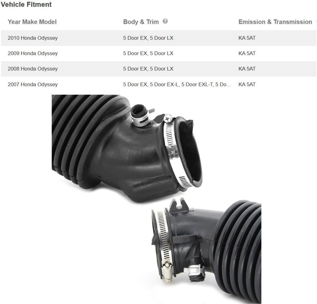 Air Intake Hose Kit for Honda Odyssey – Engine Filter & Duct Replacement