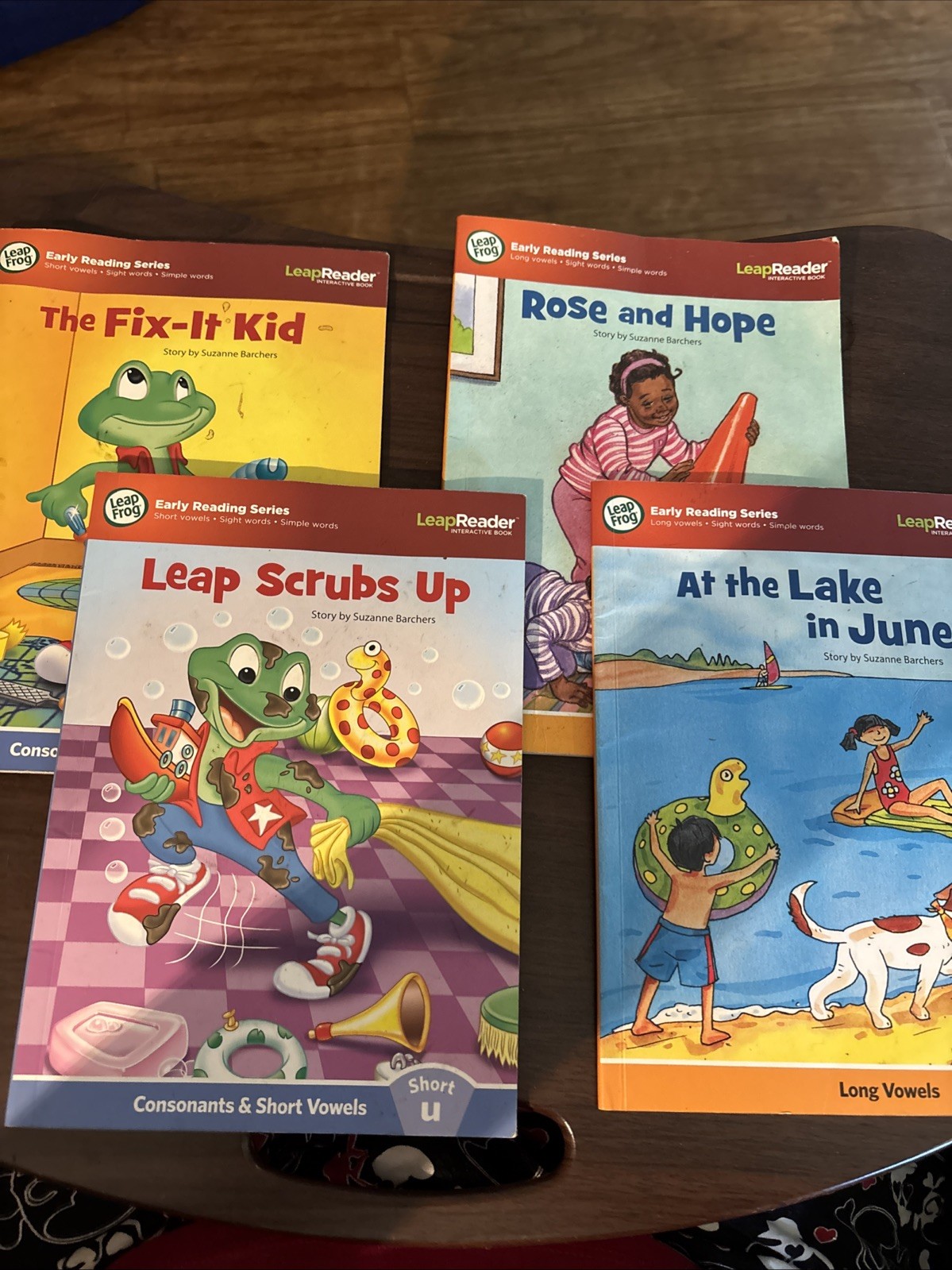 Lot 4 Leapfrog Tag LeapReader Learn To Read 1&2 Early Reader Series Short Vowels