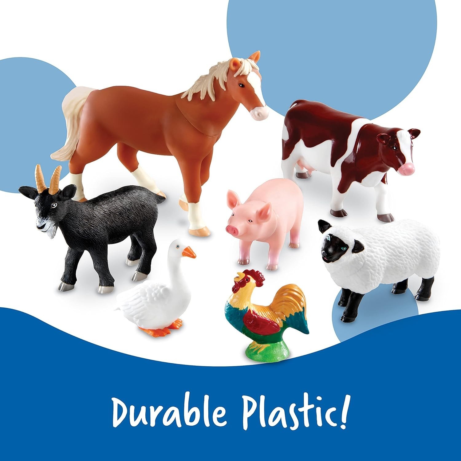 Montessori Jumbo Farm Animal Set – 7 Realistic Figures for Imaginative Education