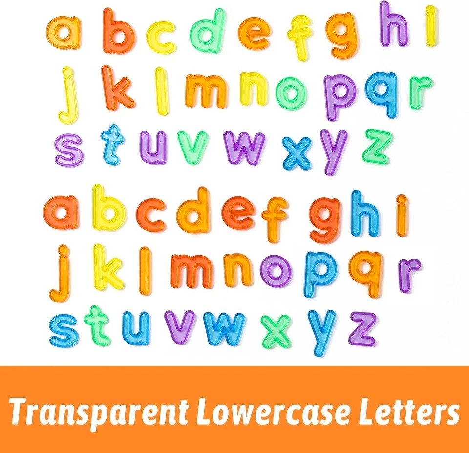 78 Pcs Translucent Letters and Numbers – Plastic Alphabet Letters for Kids – …