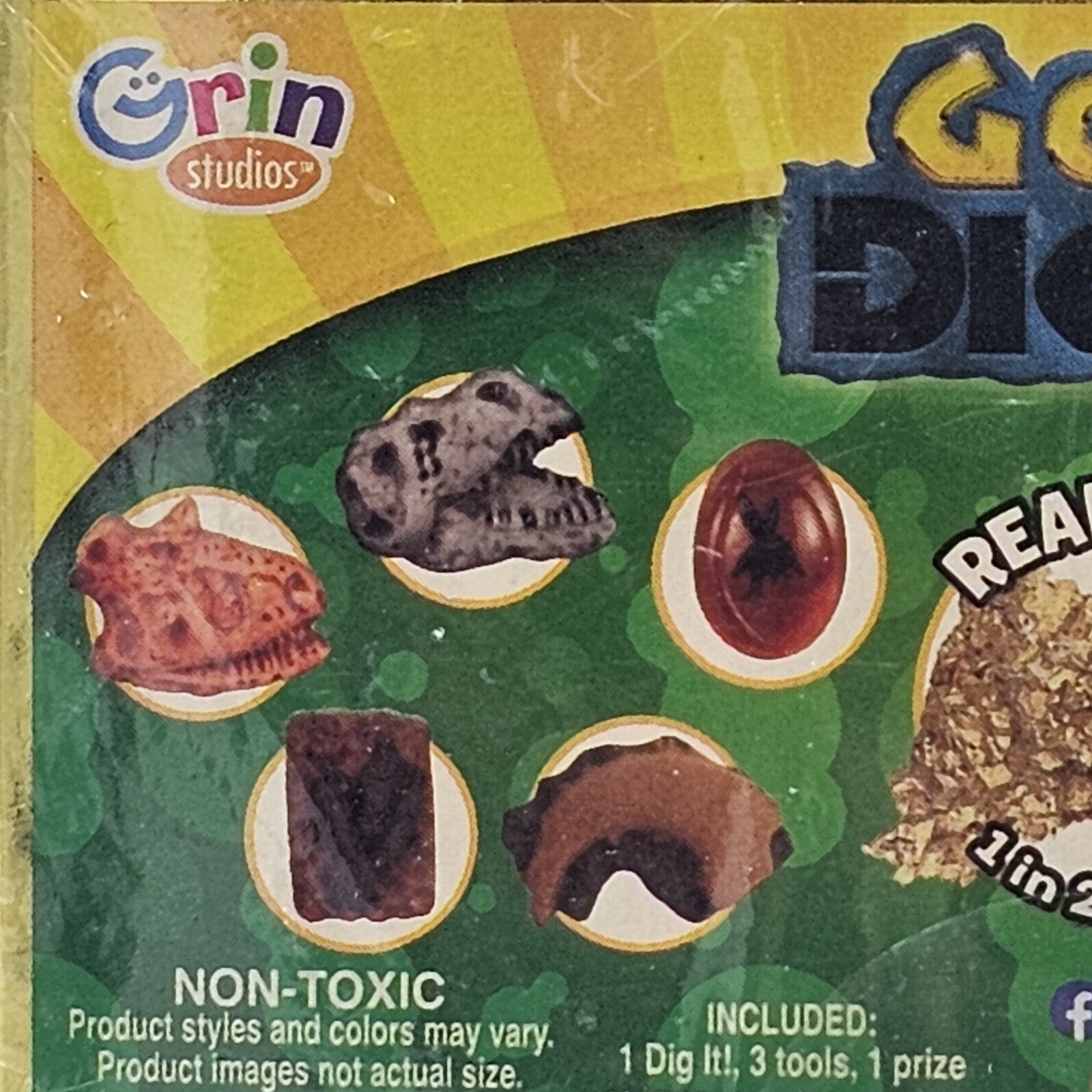 Gold Dig It! Dino Dig! Grin Studios Real Gold 1 in 24 Boxes New Sealed Set Of 2