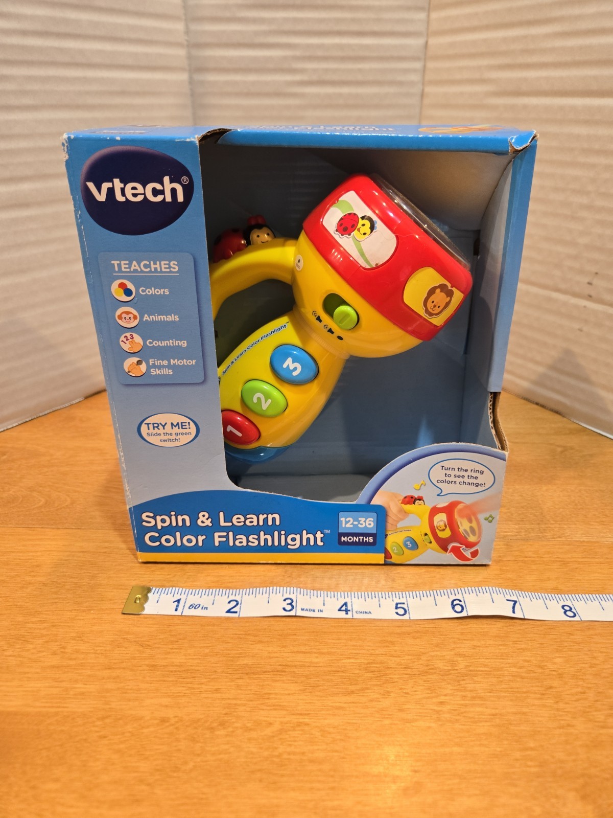 VTech Spin & Learn Color Flashlight Colors, Animals, Counting 1-3 Years Old NIB