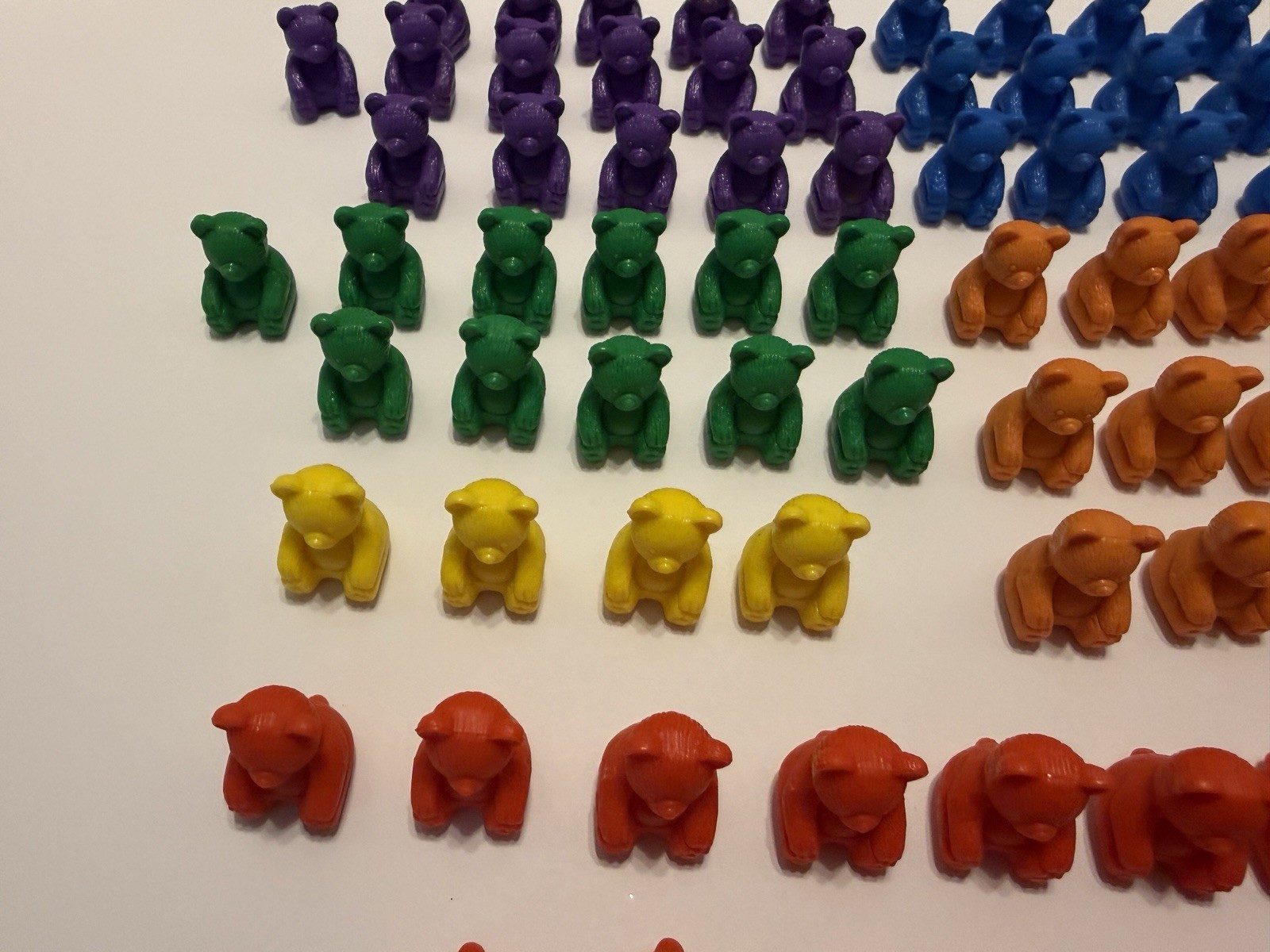Plastic Counting Bears Lot Of 86 Purple Blue Green Orange Yellow Red