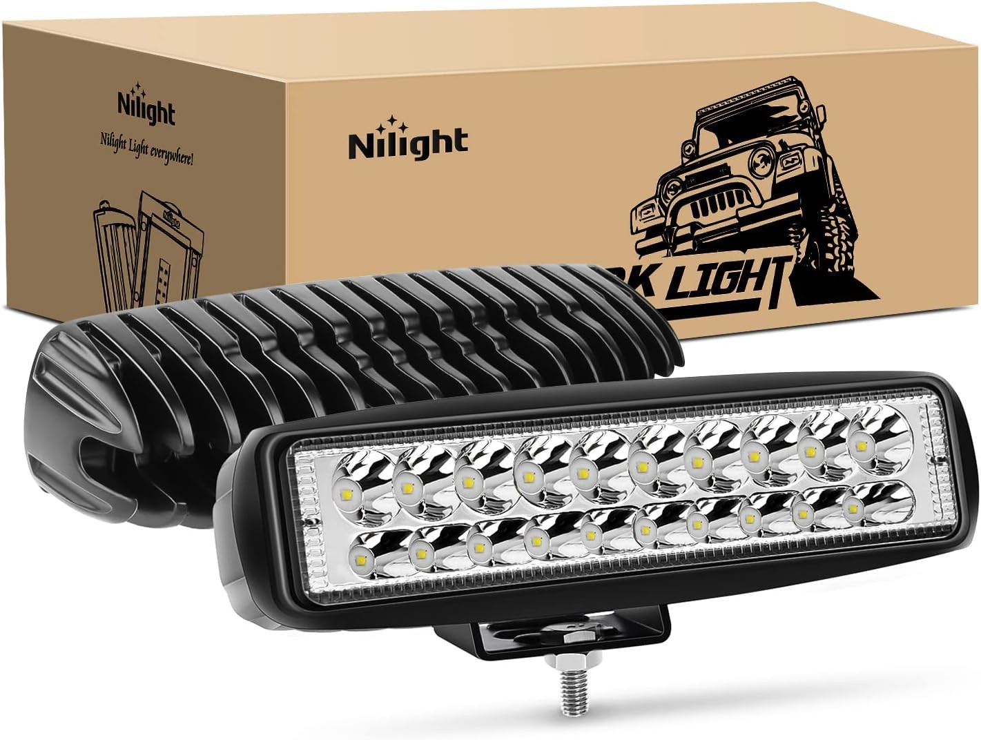 6 Inch 60W Spot LED Light Bar 2pc for Truck Jeep UTV – Nilight Driving Pods