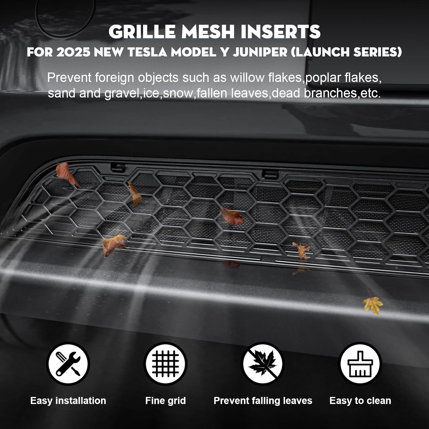 Grille Mesh Inserts for 2026 Tesla New Model Y Premium Front Air Inlet Vent Gril