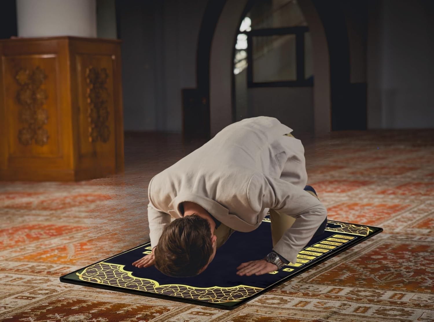 EZDAL Smart Interactive Prayer Mat V3 – 2’4″ x 3’7″ (Rectangular), Black