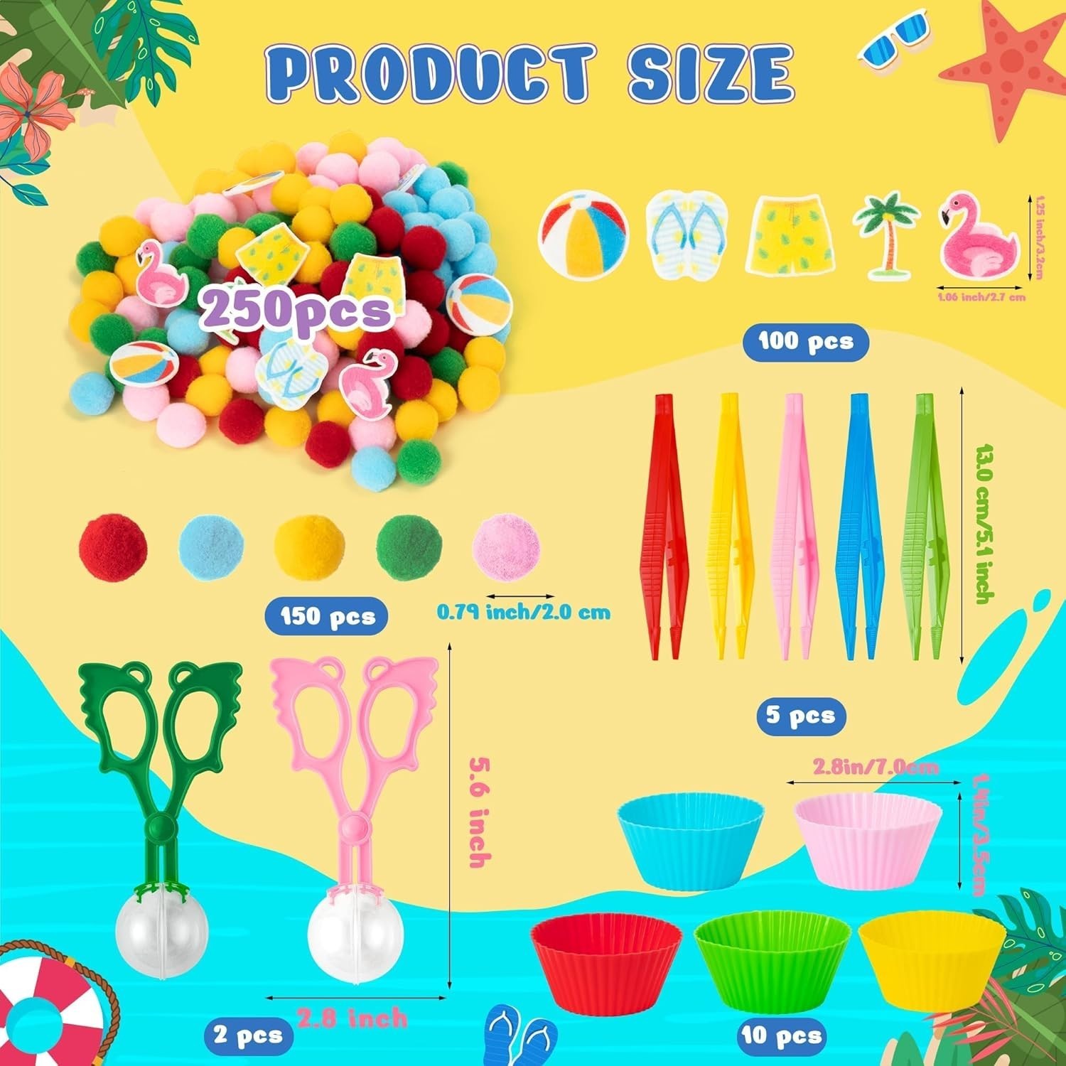 268Pcs Safe Summer Beach Toys – Fine Motor Skill Exploratory Kits for Kids