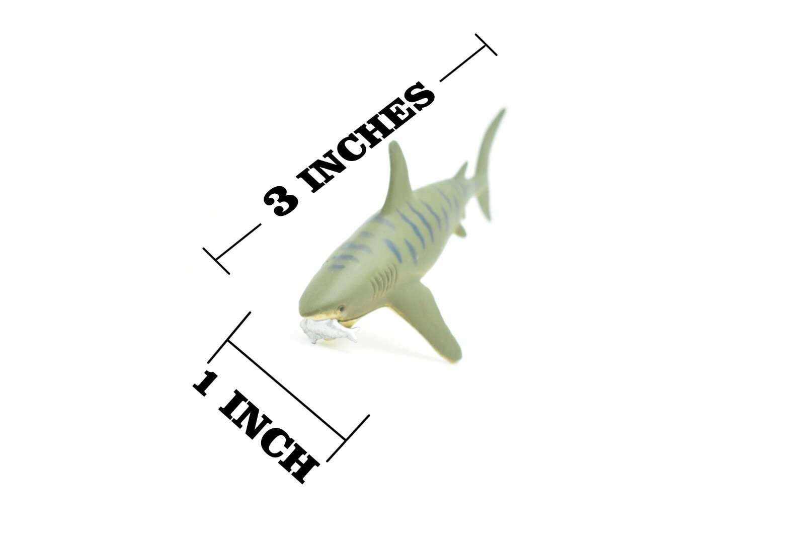 Tiger Shark, With Fish in Mouth, Very Nice Plastic Replica 3″ – F237 B76