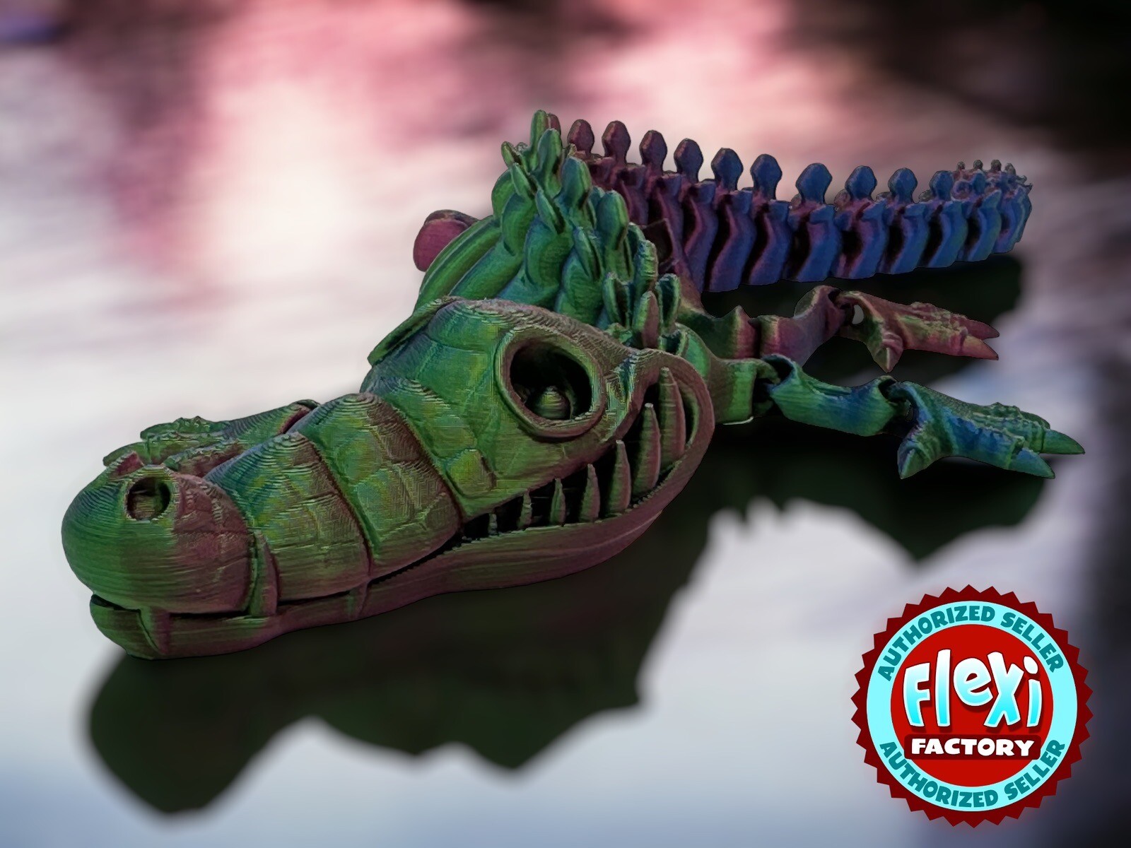 Flexi Alligator/ Crocodile Articulated 3D Printed Fidget Toy. Authorized Seller