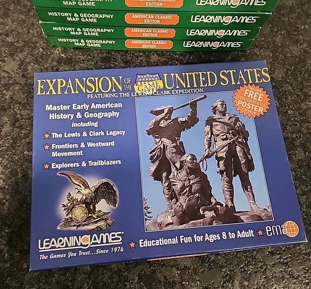 Lot of 8 NIB Vintage Learningames History & Geography Map Games NEW & COMPLETE