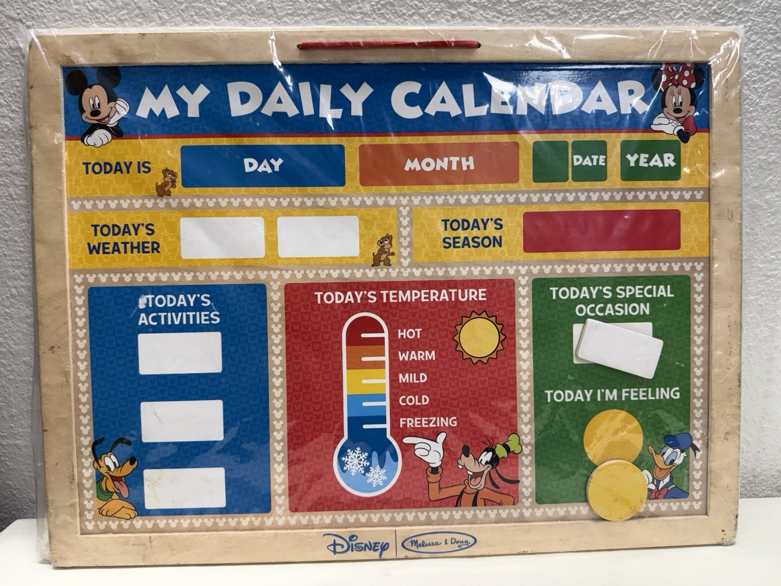 Melissa And Doug My Daily Calendar DISNEY Mickey Mouse Magnetic Wooden Holidays