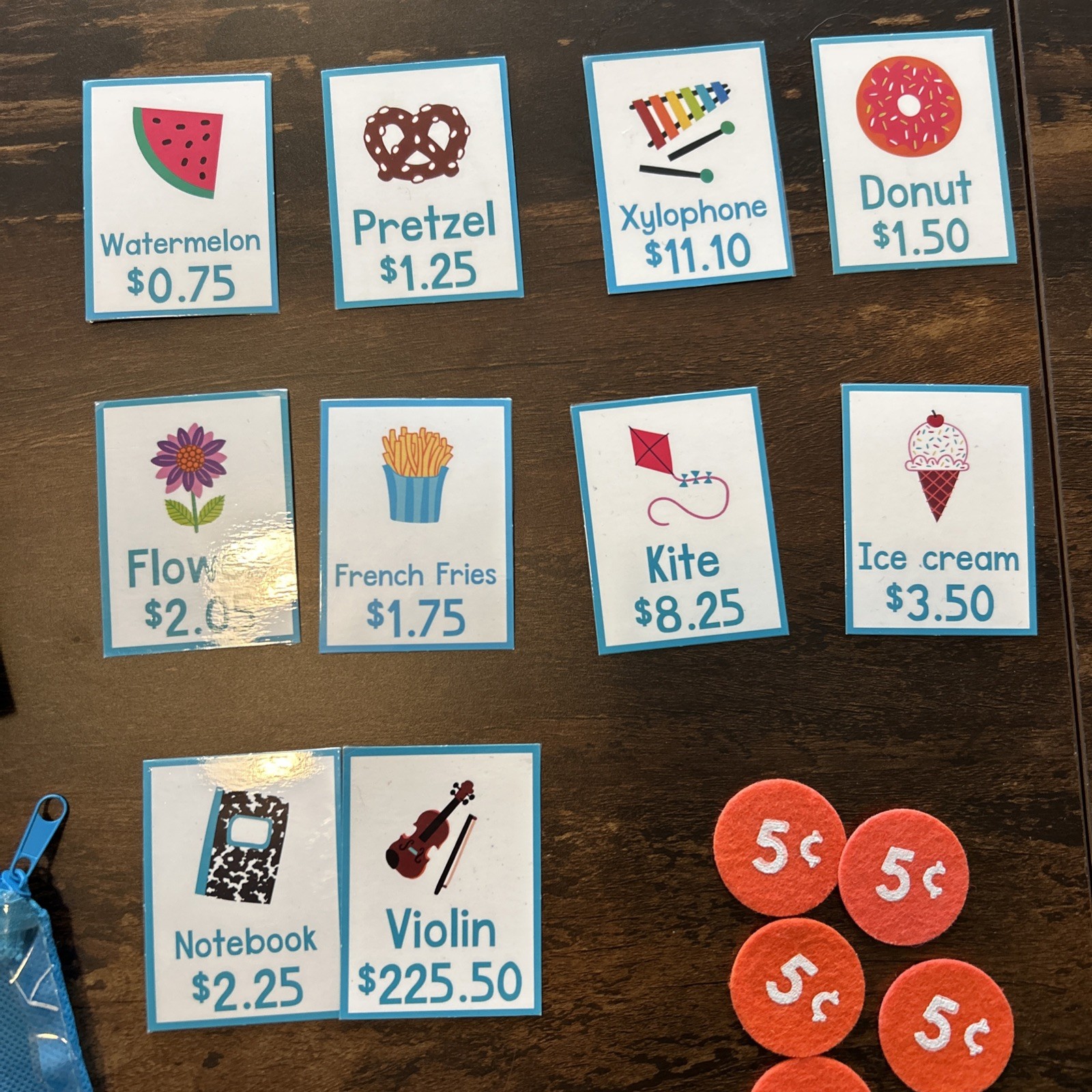 Horizon Group Pretend Play Lot of Felt Money And Coins-3 Complete Sets!!!