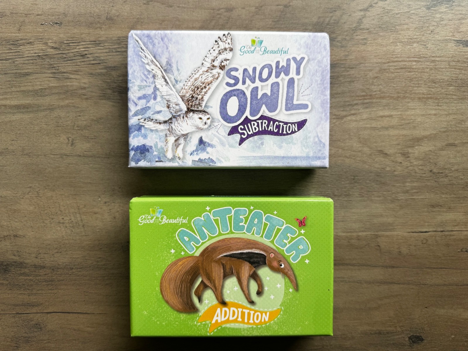 The Good and the Beautiful Anteater Addition & Snowy Owl Subtraction Math Games