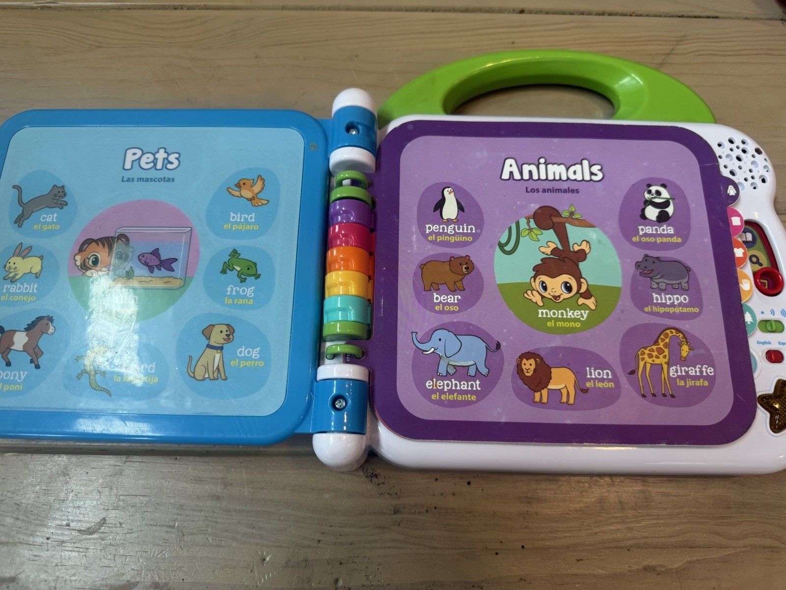 LeapFrog 100 Words Book English Spanish Bilingual Learning Toy Tested Works