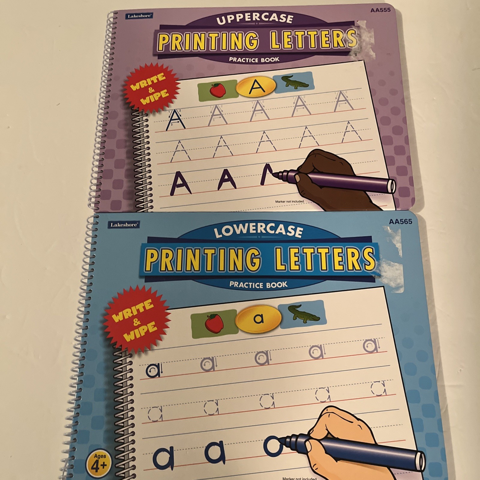 Lakeshore PRINTING LETTERS lower & upper case write & wipe books New. #197