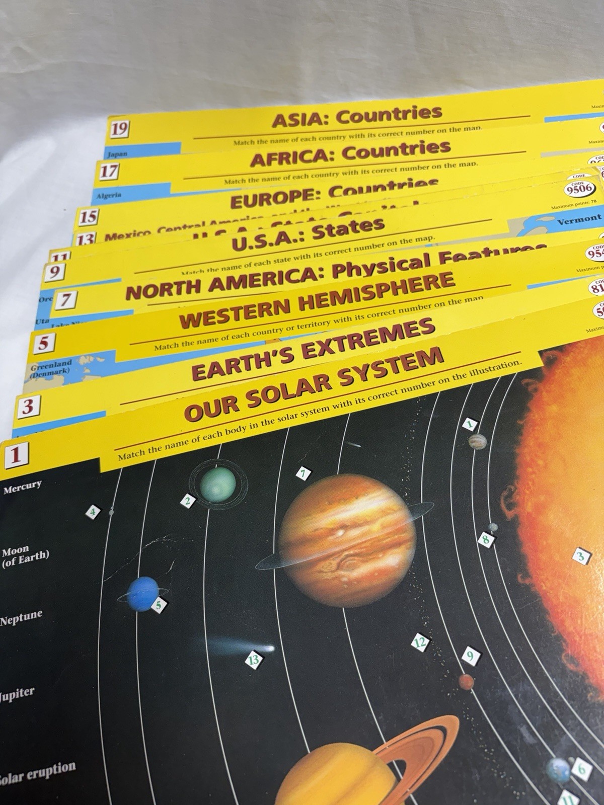 Geosafari Electronic Learning Game Basic Geography Card Set 1-20 Complete