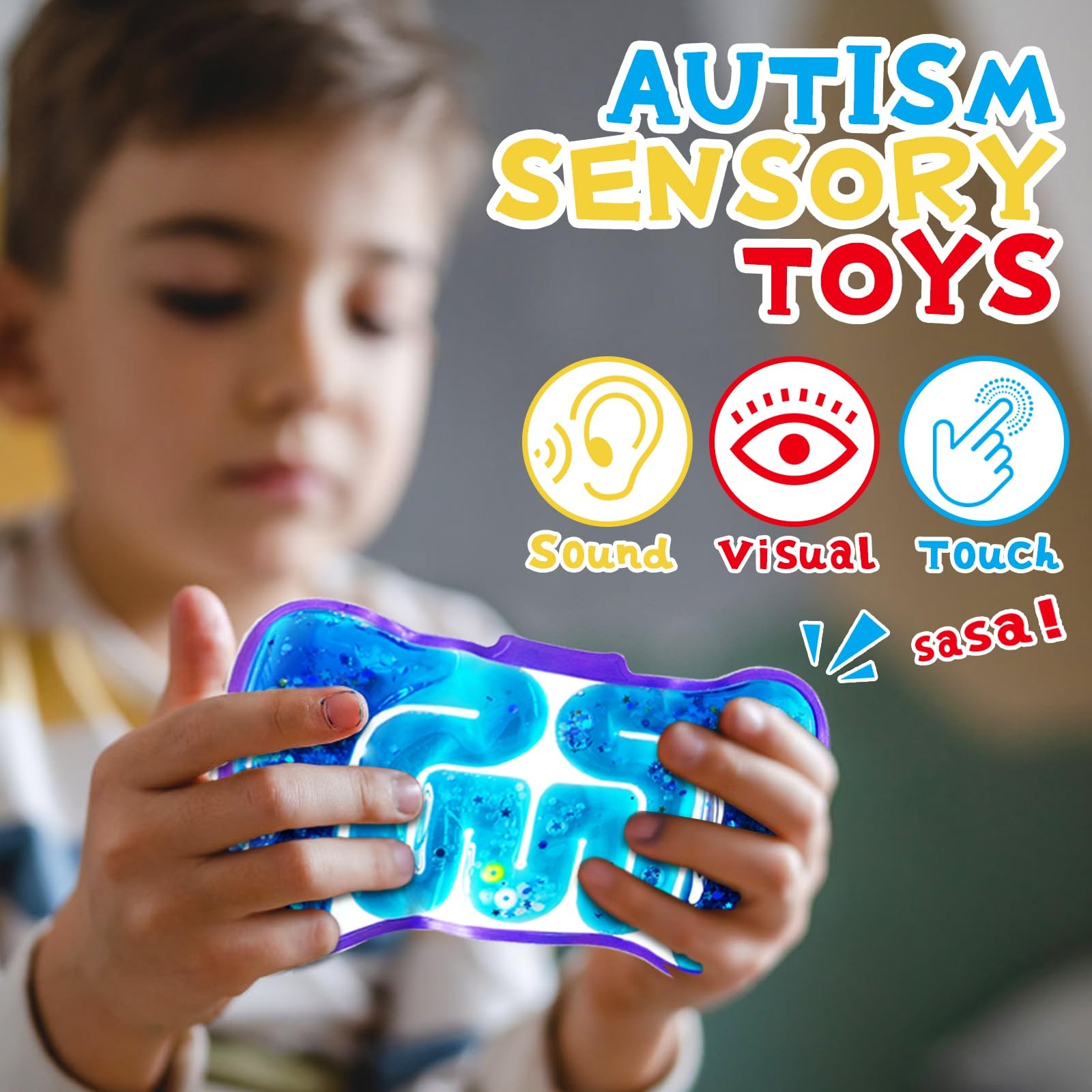 8 Pack Squeeze Fidget Toys for 8 Squishy Sensory Toys, Colorful