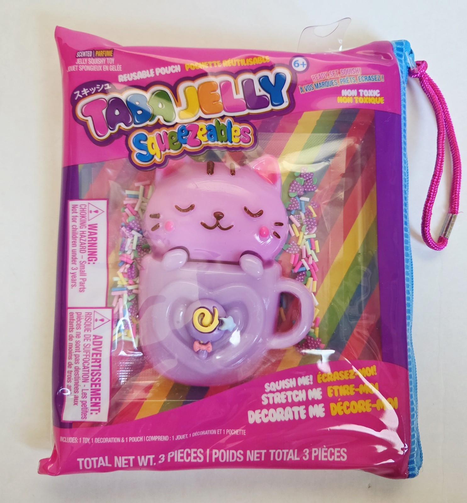 Taba Jelly Squeezeables Pink Cat Mug Squishy, Kaylee Kitty Squishi Squeeze Toy