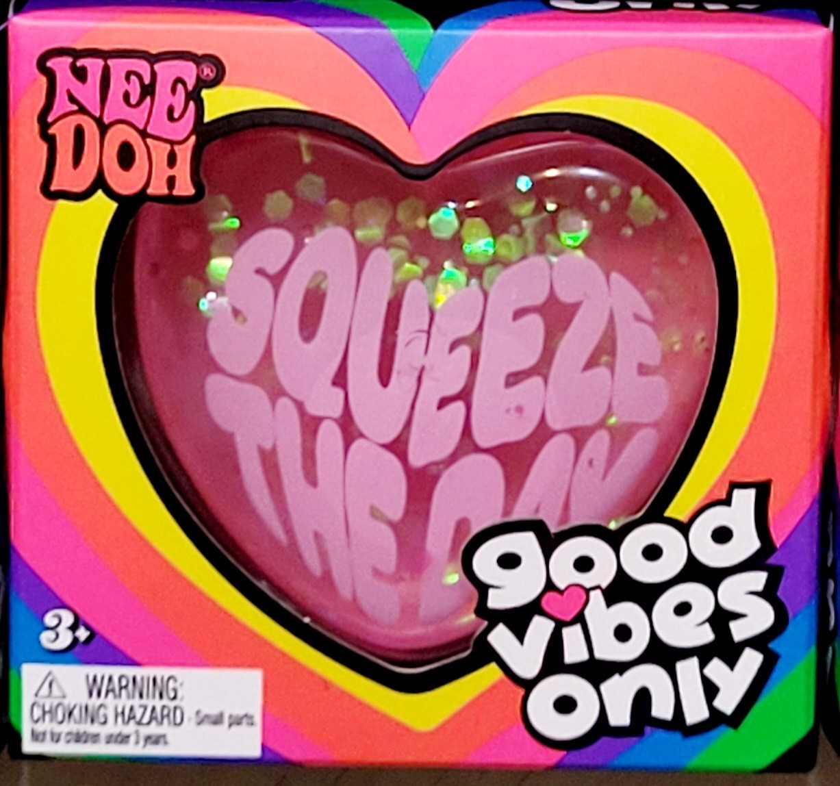 Nee Doh “Good Vibes Only”-Heart Shaped SQUISHY-1 of 6 Different Positive Sayings