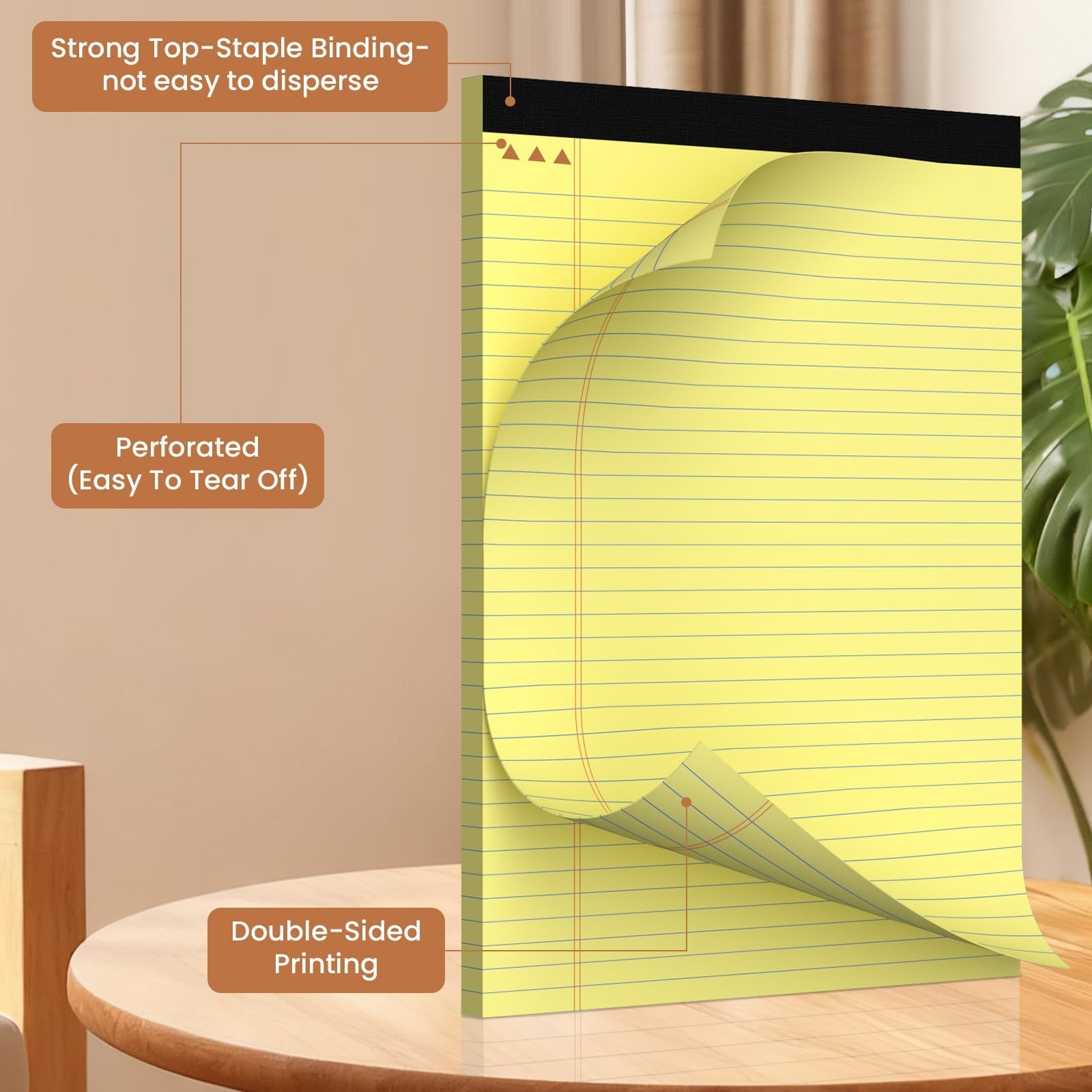 6Packs Legal Pads 8.5 x 11 Inch, 50Sheets/Pack, College Ruled & Perforated Ye…