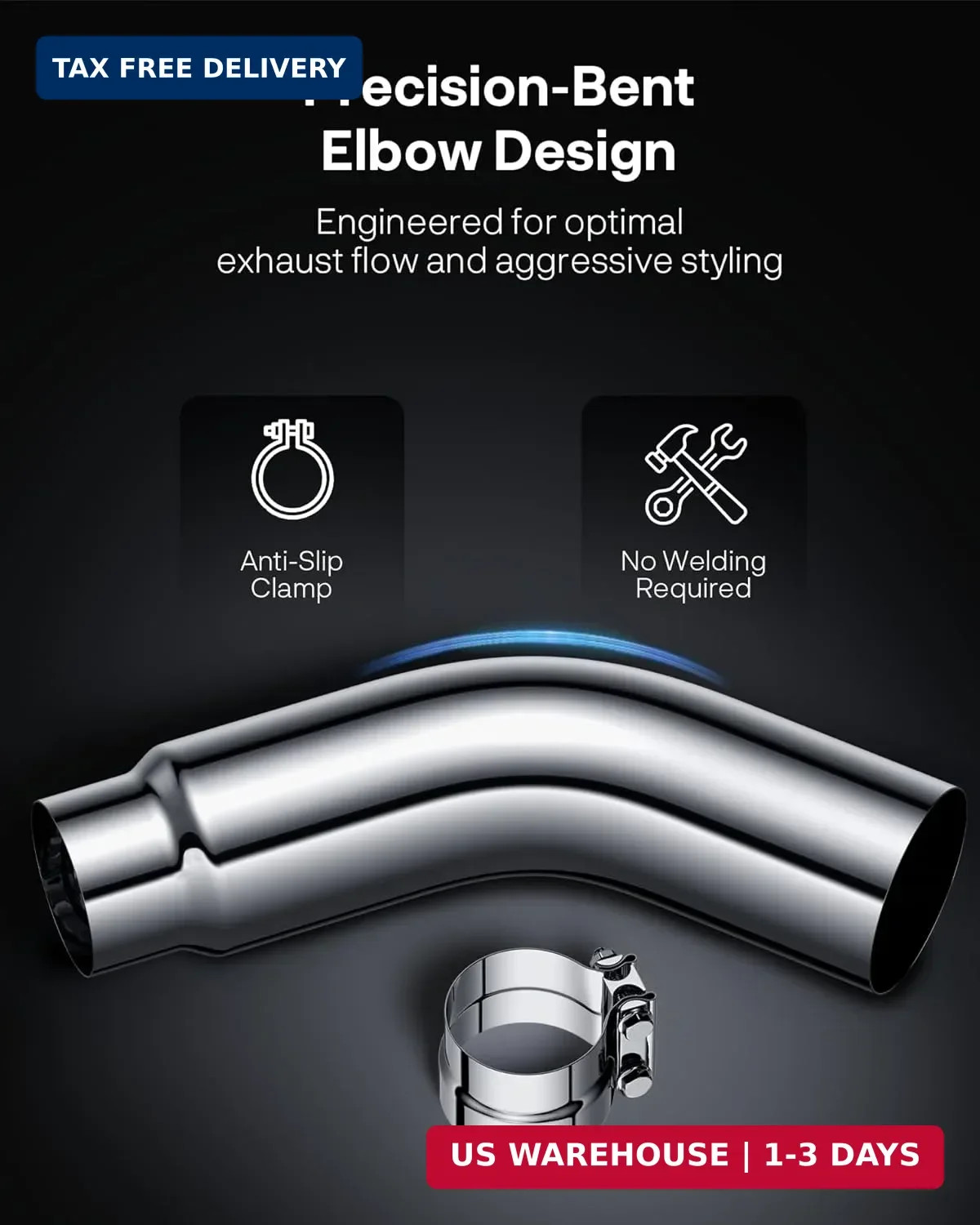 JY PERFORMANCE 5 Inch ID Diesel Exhaust Tip Elbow Tip 5” Inlet 6” Outlet 23”